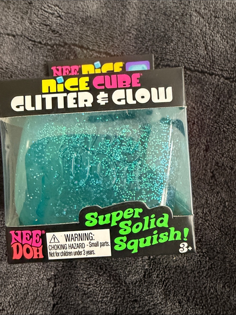 Neefoh Nice Cube Glitter & Glow - blue Super Solid Squish toy NIOP - Picture 8 of 8